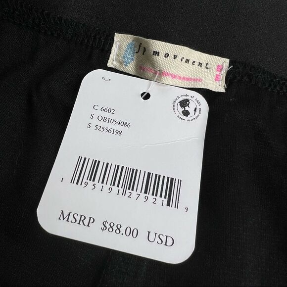 FREE PEOPLE Small Black Leggings NWT New Movement Lace Up Ankle Joggers Leggings - Picture 3 of 9